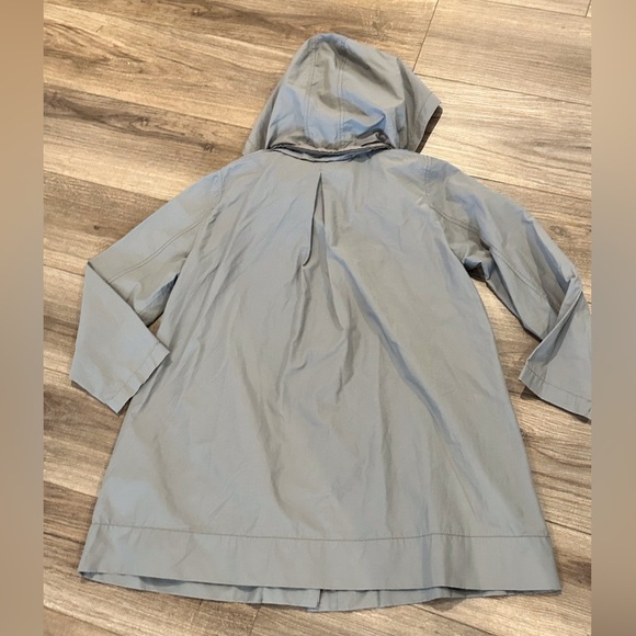 Eileen Fisher Hidden Hood Gray Rain Jacket Size Small - Picture 8 of 11